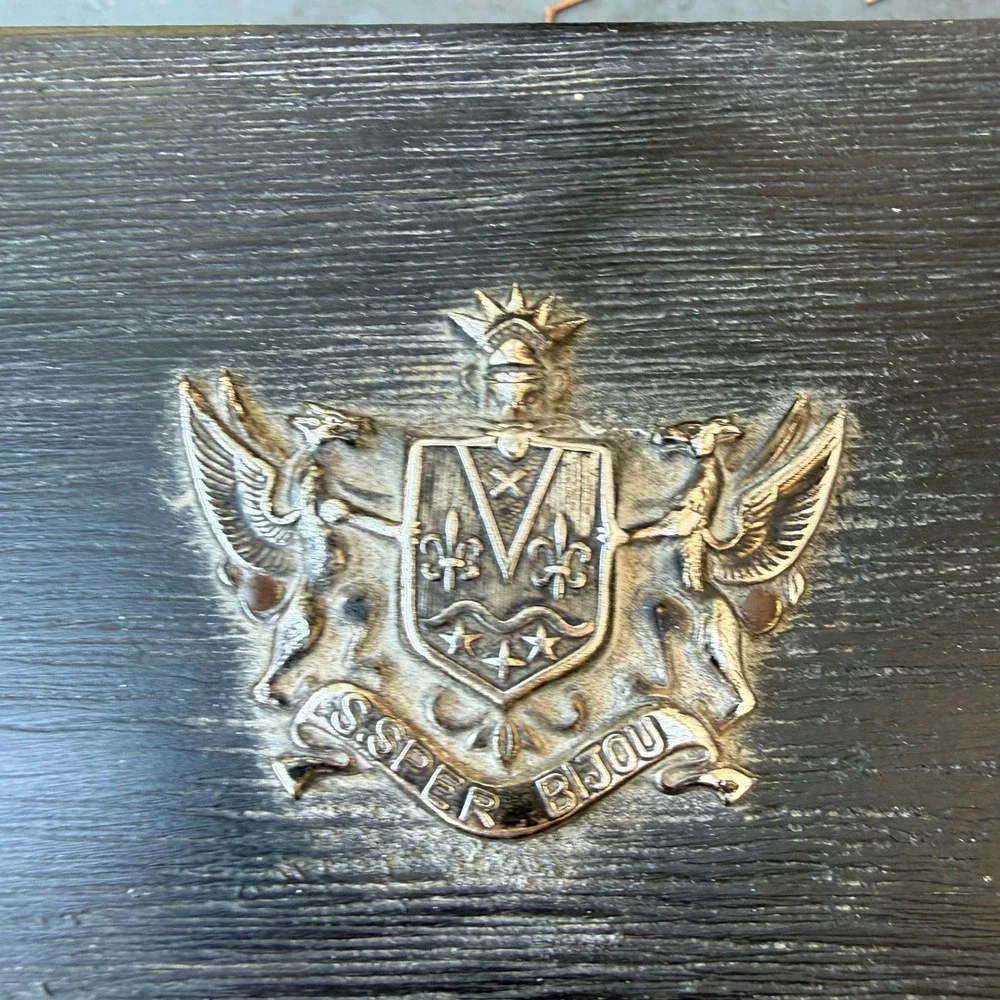 Vintage Gothic Jewelry Box Medieval Castle‎ Trinket Treasure Chest Made in Japan